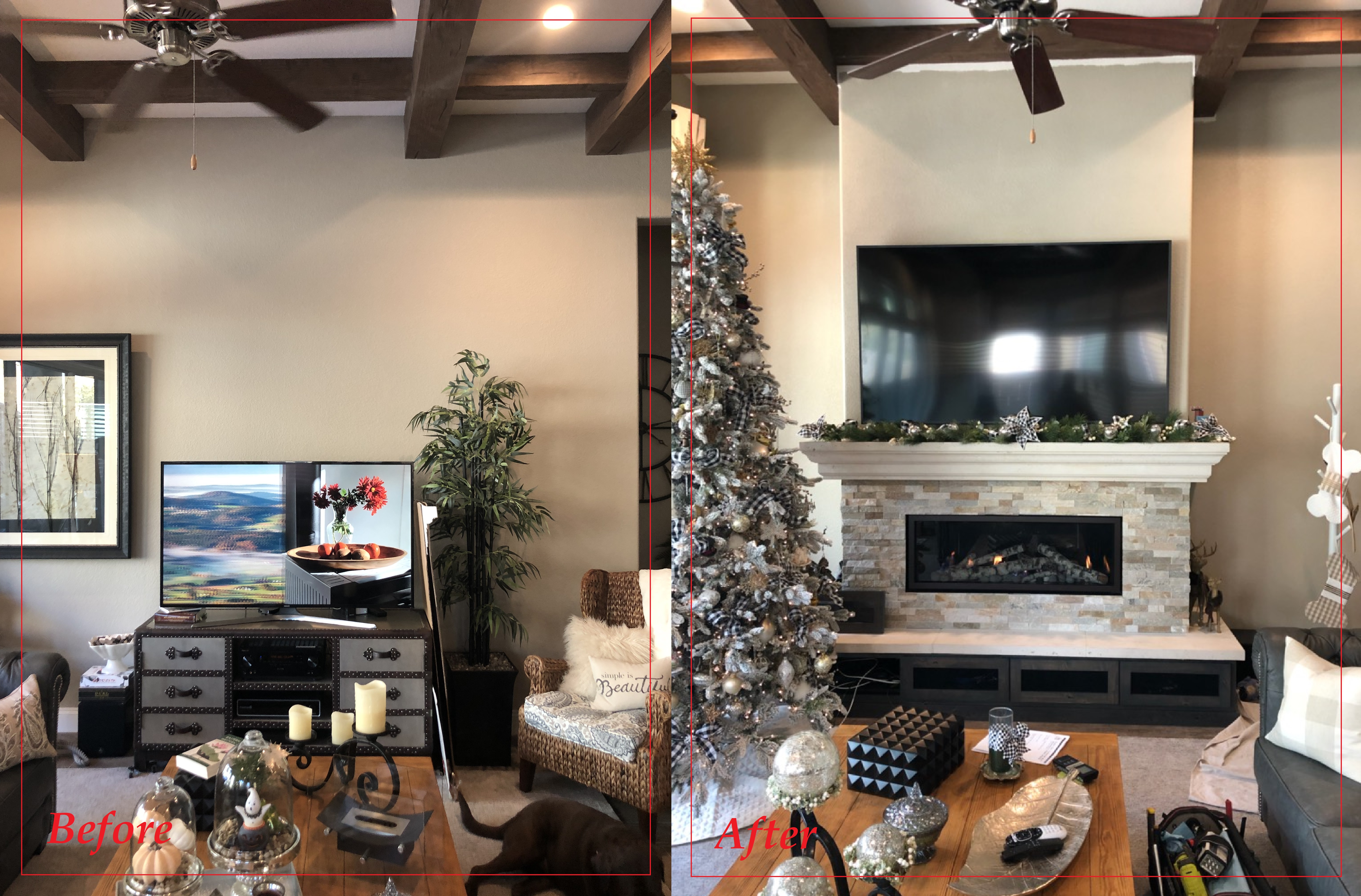 A fireplace in a living room that was installed by Pacific Hearth & Home, Inc. in Rancho Cordova, CA